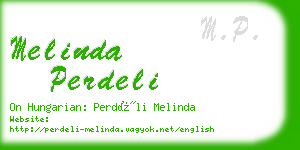 melinda perdeli business card